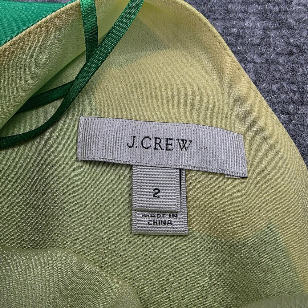 J Crew Dress Womens 2 Green Floral Silk Sleeveless Shift Tropical Coastal Chic - Picture 3 of 16